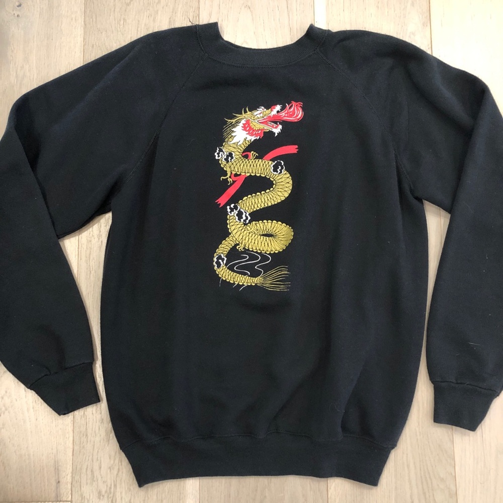 Vintage 80's 90's dragon print bootleg sweatshirt